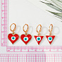 Boho Triangle Heart Eye Earrings with Devil's Eye Charm - Colorful Ethnic Retro Jewelry