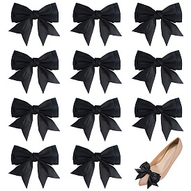 12шт. бантовые полиэстеровые пряжки для обуви, с железными зажимами