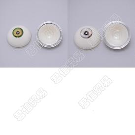 2 Colors Craft Eyes, Acrylic Outside and Resin Filling Inside, for Doll Making, Half Round