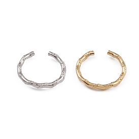 304 Stainless Steel Rattan Open Cuff Rings for Women