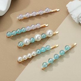 Пластиковая жемчужная бусина с железным сплавом шпилька для волос