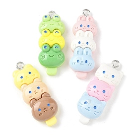 Подвески из смолы с животной тематикой, с платиновым тоном железная петля