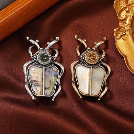 Насекомые акриловая имитация ракушки со стразами брошь-булавка, значок из сплава для рюкзака