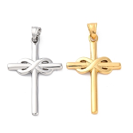 304 подвески из нержавеющей стали, крест с бесконечностью чары, ионное покрытие (ip)