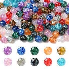 120шт 12 цвета круглые бусины из смолы с имитацией кошачьего глаза, с блеском порошок