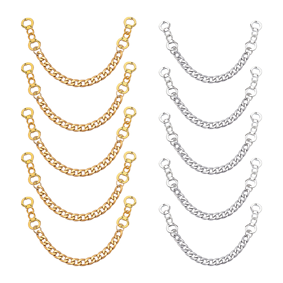 10 шт 2 цвета железные цепи для одежды, с пуговицами из сплава