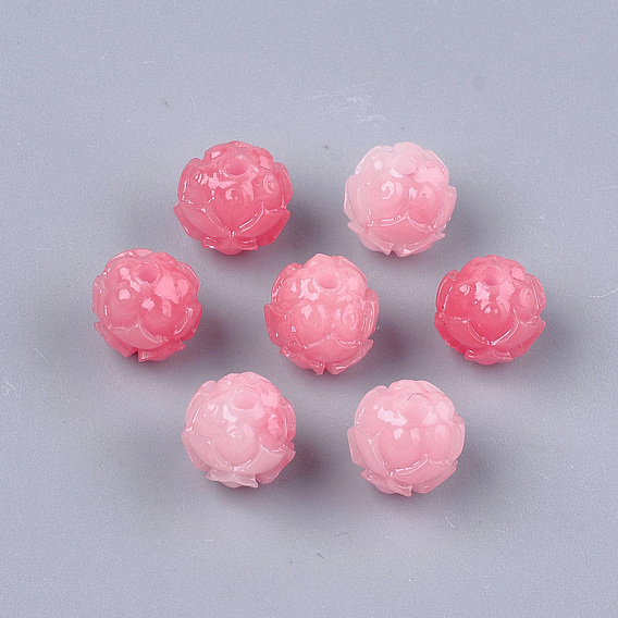 Synthetic Coral Carve Beads, Dyed, Flower