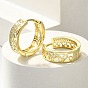 Серьги-кольца из латуни с прозрачным кубическим цирконием