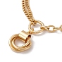 Tri-Interlocking Ring Pendant Necklace for Women, 304 Stainless Steel Chain Necklace