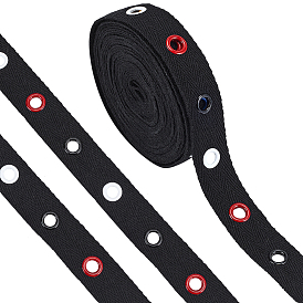 5 ярдов полиэстер люверсы саржевая лента отделка, красочная латунная лента с люверсами, аксессуары для одежды