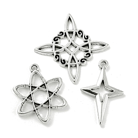 Tibetan Style Alloy Pendants, Star Charms, Nickel