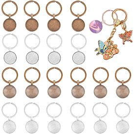DIY Keychain Making Kits, Including Alloy Pendant Cabochon Settings & Split Key Rings, Transparent Glass Cabochons