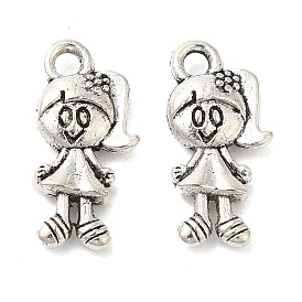 Little Girl Tibetan Style Zinc Alloy Charms, Cadmium Free & Lead Free, 16x8x3mm, Hole: 2mm, about 1493pcs/1000g