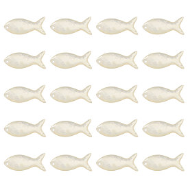 20Pcs Natural Shell Pendants, Fish Shape Charms