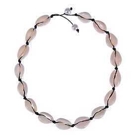 Жемчужное ожерелье из ракушек для женщин, модные пляжные украшения с короткой цепочкой в стиле океана