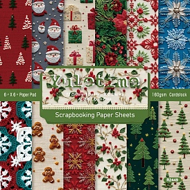 24Pcs 12 Styles Christmas Scrapbook Paper Pads, for DIY Album Scrapbook, Background Paper, Diary Decoration