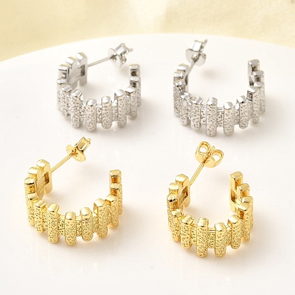 Латунные серьги-гвоздики в форме буквы С, долговечный, стойки покрытие