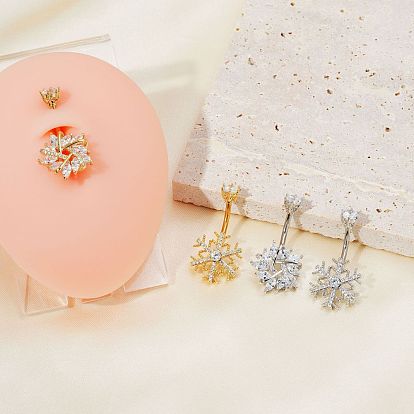 Шикарные и простые латунные изогнутые кольца для пупка в форме штанги со снежинками и кристаллами