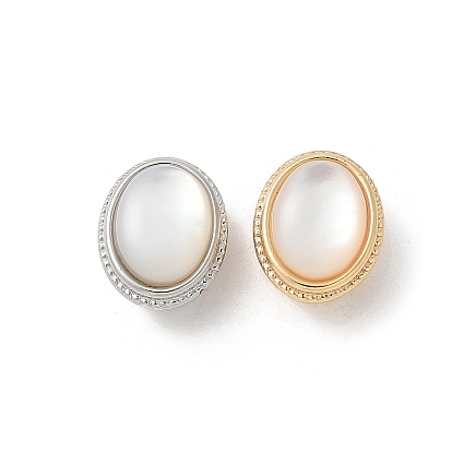 Латунные бусины из ракушек, без кадмия, без никеля и без свинца, овальные