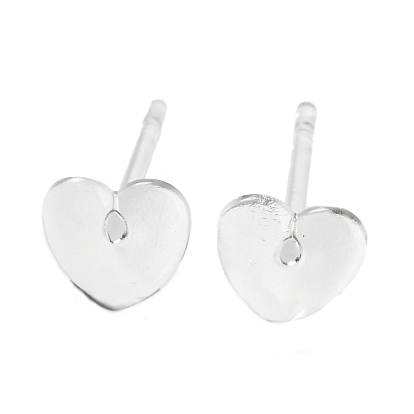Resin Stud Earring Findings, Heart