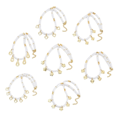 6Мм круглые бусины из искусственного жемчуга ABS, стойка плакировка латунные нагрудники ожерелья, без кадмия и без свинца, долговечный