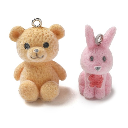 Подвески из непрозрачной смолы, с платиновыми тоновыми железными петлями