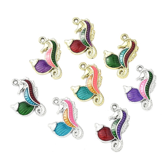 Подвески из эмали и сплава, Подвески в форме морского конька и ракушки