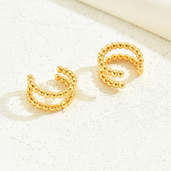 Полые и лаконичные латунные серьги-каффы, унисекс украшения для ушей