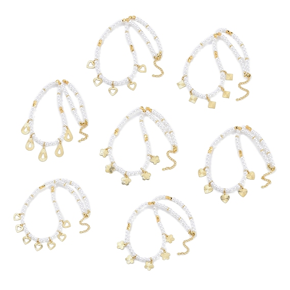 6Мм круглые бусины из искусственного жемчуга ABS, стойка плакировка латунные нагрудники ожерелья, без кадмия и без свинца, долговечный