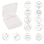 304 Stainless Steel Charms, for DIY Jewelry Making, Flat Round with Constellation/Zodiac Sign