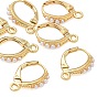 SHEGRACE Brass with Imitation Pearl Leverback Earring Findings, with Loop, Cadmium Free & Nickel Free & Lead Free