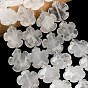 Natural Quartz Crystal Beads Strands, Rock Crystal, 5-Petal Flower, with Seed Beads