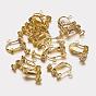 Brass Clip-on Earring Findings, with Loop