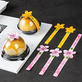 Бумажная мини-коробка для выпечки торта, украшение этикетки, наклейки с цветами, клейкие наклейки с длинными этикетками и печатью