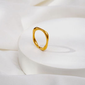 Minimalistische quadratische 304 Geometrische Ringe aus Edelstahl für Damen – für jeden Tag und besondere Anlässe