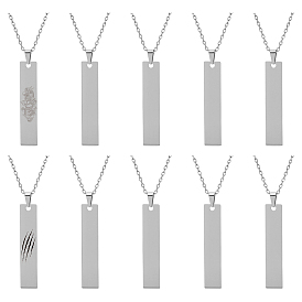 10 шт. 304 прямоугольные кулоны из нержавеющей стали