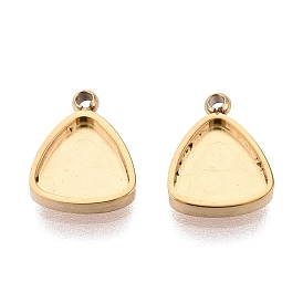 304 компонент подвески-кабошона из нержавеющей стали, треугольные, ионное покрытие (ip)