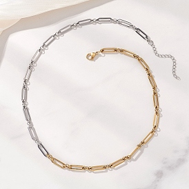 5Ммм, двухцветные 304 цепочки Фигаро из нержавеющей стали для женщин