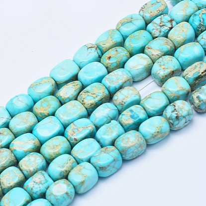 Natural Imperial Jasper Beads Strands, Dyed, Cuboid