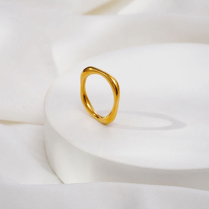 Minimalistische quadratische 304 Geometrische Ringe aus Edelstahl für Damen – für jeden Tag und besondere Anlässe