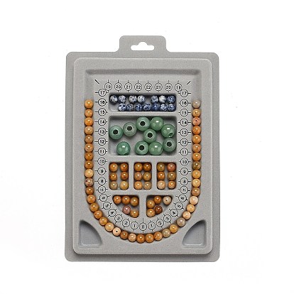 Plastic Flocked Bead Design Boards, Necklace Design Boards, Rectangle, 6.14x9.06x0.51 inch