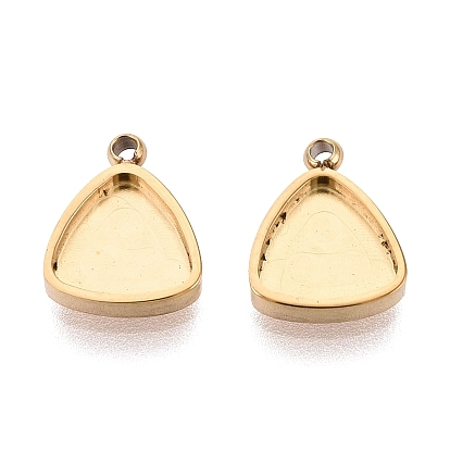 304 компонент подвески-кабошона из нержавеющей стали, треугольные, ионное покрытие (ip)