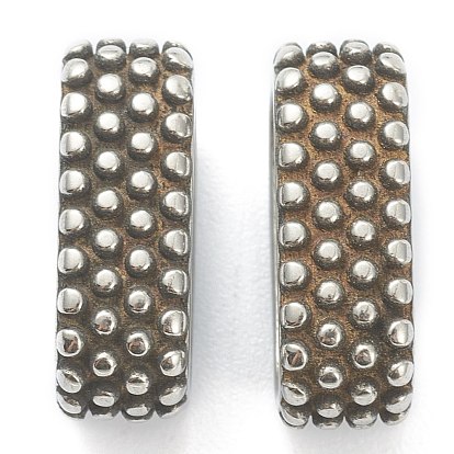 304 Stainless Steel Slide Charms/Slider Beads, Oval