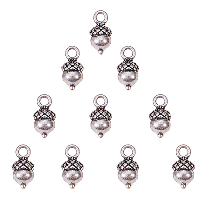 Tibetan Style Alloy Charms, Matte Style, Acorns