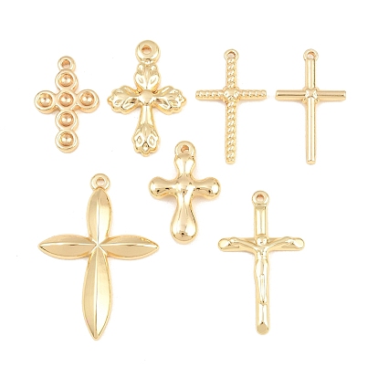 Pendentifs en acier inoxydable, charmes croisées, crémaillère plaquage, plaqué longue durée