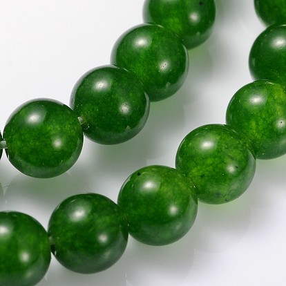 15~16 inch  Round Gemstone Strand, Dyed, Natural Qinghai Jade, 6mm, Hole: 0.8mm, about 65pcs/Strand, Dyed, 15 inch ~16 inch