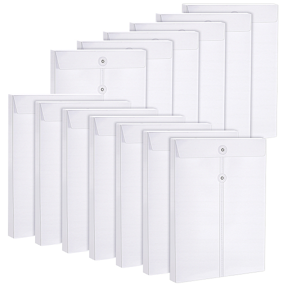 30Pcs Plastic Envelope, File Folder Organizer, Vertical, with Plug-in Style Closure, for School Home Office Work, Rectangle