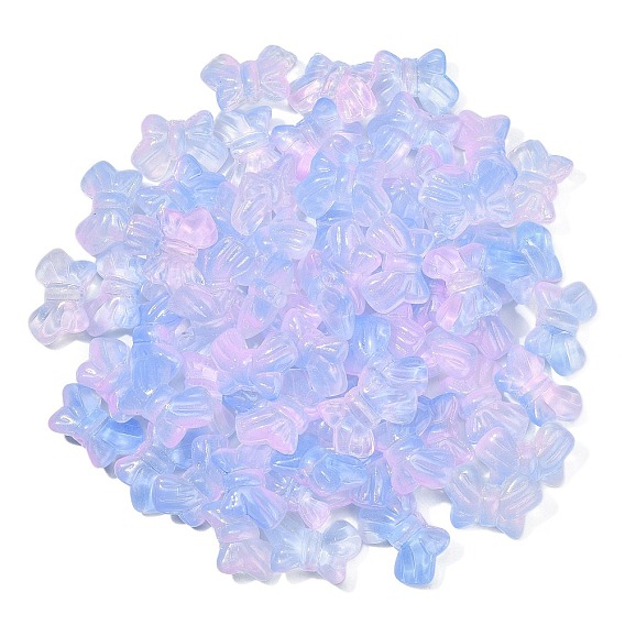 Двухцветные бусины лэмпворк ручной работы, для аксессуаров своими руками, бантом