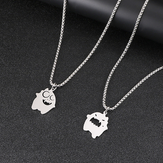 Хэллоуин 201 Кулоны-подвески из нержавеющей стали в виде маленьких монстров для женщин и мужчин, без потускнения