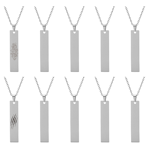 10 шт. 304 прямоугольные кулоны из нержавеющей стали